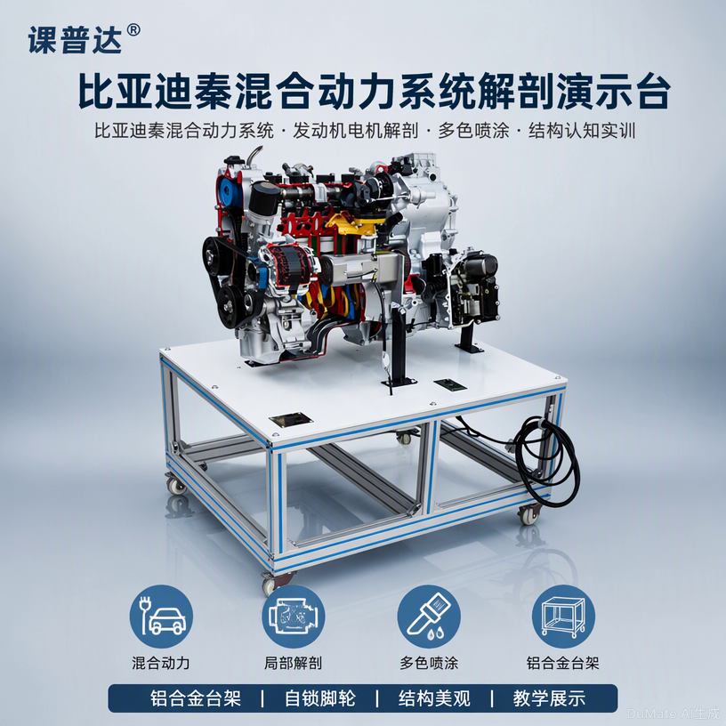 比亚迪秦混合动力系统解剖演示台效果图 比亚迪秦混合动力系统解剖演示台效果图